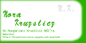 nora kruzslicz business card